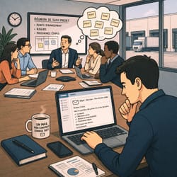 DANS BEAUCOUP DE PROJETS SUPPLY CHAIN, LES RÉUNIONS OCCUPENT UNE PLACE CENTRALE.